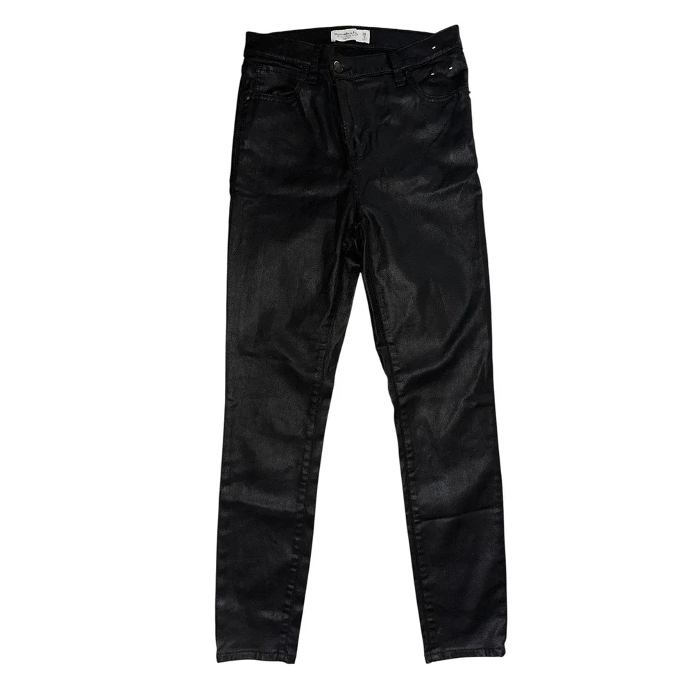 A8 Abercrombie & Fitch Super Skinny Ankle High Rise Black Pants Size 28